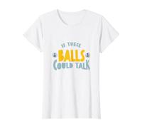 Divertido Juego de Palabras de Bingo Si Estas Bolas pudieran Hablar Camiseta gráfica económica, Mujer, Blanco, XS