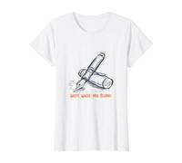 Divertido Juego de Palabras de caligrafía escribe Donde perteneces Camiseta gráfica económica, Mujer, Blanco, XS