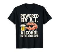 Divertido Juego de Palabras de Cerveza impulsado por Inteligencia de Alcohol AI Cerebro Camiseta