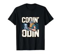 Divertido Juego de Palabras de codificación - Codin Odin - Codificador de Software Camiseta gráfica económica, Hombre, Negro, M