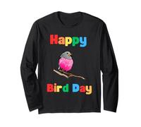 Divertido juego de palabras de cumpleaños Bird Day bird lover robin bird watching Manga Larga