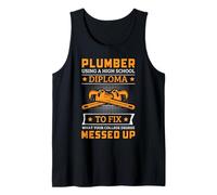 Divertido juego de palabras de fontanería de la universidad de fontanería, herramientas para instalar tuberías Camiseta sin Mangas