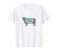 Divertido Juego de Palabras de Ganado Que Nunca te guiaré Mal Camiseta gráfica económica, Hombre, Blanco, S
