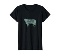 Divertido Juego de Palabras de Ganado Que Nunca te guiaré Mal Camiseta gráfica económica, Mujer, Negro, XL