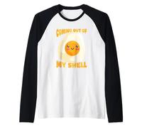 Divertido Juego de Palabras de Huevo Saliendo de mi Humor Shell Camiseta Manga Raglan