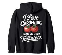 Divertido juego de palabras de jardinería I Love From My Head Tomates Sudadera con Capucha