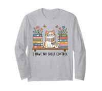 Divertido Juego de Palabras de Lectura I Have No Shelf Control Cat Books Lover Manga Larga