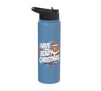 Divertido juego de palabras de oso de Navidad - Have A Beary Christmas Stainless Steel Insulated Water Bottle