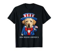 Divertido juego de palabras de perro labrador retriever amarillo del 4 de julio Camiseta