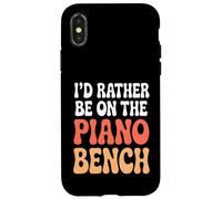 Divertido Juego de Palabras de Piano I'D Rather Be On The Piano Bench Carcasa para iPhone X/XS