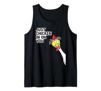 Divertido Juego de Palabras de Pollo Solo Pollo en ti Dibujos Animados Camiseta sin Mangas