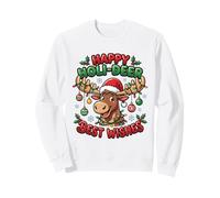 Divertido Juego de Palabras de Renos de Navidad Happy Holi-Deer Best Wishes Sudadera