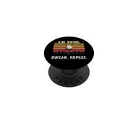 Divertido Juego de Palabras del Equipo de Golf con el Objetivo del Swing jurar Repetir Golf Retro PopSockets PopGrip Adhesivo