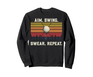 Divertido Juego de Palabras del Equipo de Golf con el Objetivo del Swing jurar Repetir Golf Retro Sudadera