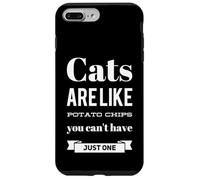 Divertido juego de palabras Los gatos son como papas fritas, no puedes tener solo una Carcasa para iPhone 7 Plus/8 Plus