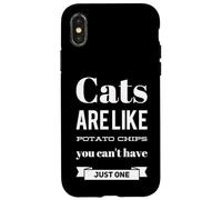 Divertido juego de palabras Los gatos son como papas fritas, no puedes tener solo una Carcasa para iPhone X/XS
