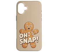 Divertido Juego de Palabras para Hornear Galletas navideñas con Forma de Hombre de Jengibre de Oh Snap Carcasa para iPhone 16 Plus