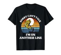 Divertido Juego de Pesca para Hombre Sorry Can't Talk I'm on Another Line Camiseta gráfica económica, Hombre, Negro, S