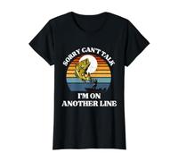 Divertido Juego de Pesca para Hombre Sorry Can't Talk I'm on Another Line Camiseta gráfica económica, Mujer, Negro, S