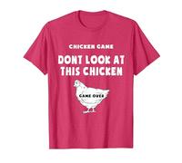Divertido Juego de Pollo sobre el Humor de Broma No eches un Camiseta, Hombre, Rojo Jaspeado, M