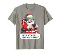 Divertido Juego de Santa Gamer Christmas Hold My Milk One More Camiseta