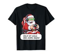Divertido Juego de Santa Gamer Christmas Hold My Milk One More Camiseta