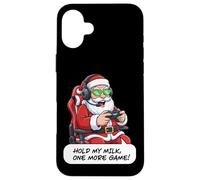 Divertido Juego de Santa Gamer Christmas Hold My Milk One More Carcasa para iPhone 16 Plus