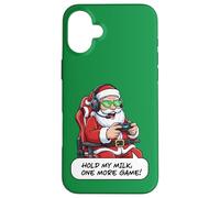 Divertido Juego de Santa Gamer Christmas Hold My Milk One More Carcasa para iPhone 16 Plus