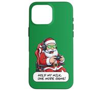 Divertido Juego de Santa Gamer Christmas Hold My Milk One More Carcasa para iPhone 16 Pro MAX