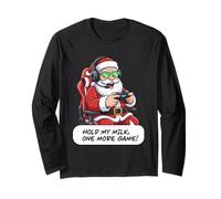 Divertido Juego de Santa Gamer Christmas Hold My Milk One More Manga Larga