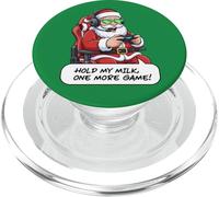 Divertido Juego de Santa Gamer Christmas Hold My Milk One More PopSockets PopGrip para MagSafe