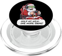 Divertido Juego de Santa Gamer Christmas Hold My Milk One More PopSockets PopGrip para MagSafe