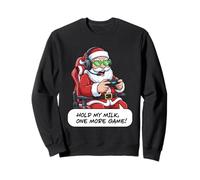 Divertido Juego de Santa Gamer Christmas Hold My Milk One More Sudadera
