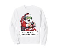 Divertido Juego de Santa Gamer Christmas Hold My Milk One More Sudadera