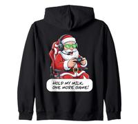 Divertido Juego de Santa Gamer Christmas Hold My Milk One More Sudadera con Capucha