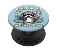 Divertido Juego Raccoon Life Snacks Controller Headset Design PopSockets PopGrip Adhesivo