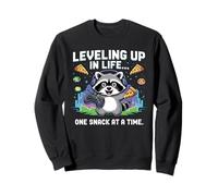 Divertido Juego Raccoon Life Snacks Controller Headset Design Sudadera