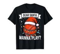 Divertido Jugador de críquet, mamá, Esposa, Sombrero de Navidad Luces en Bola Camiseta