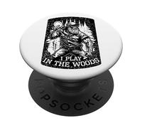 Divertido Jugador de Disc Golf Bigfoot I Play In The Woods PopSockets PopGrip Adhesivo