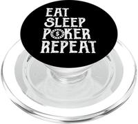 Divertido jugador de fichas de póquer Eat Sleep Poker Repeat PopSockets PopGrip para MagSafe