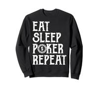 Divertido jugador de fichas de póquer Eat Sleep Poker Repeat Sudadera