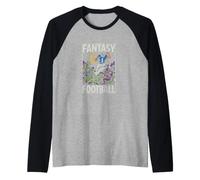 Divertido Jugador de fútbol de fantasía vence a los Monstruos Diciendo Camiseta Manga Raglan