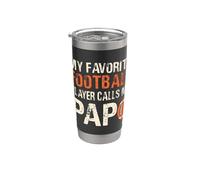 Divertido jugador de fútbol me llama papo Sports Family Cita papá Vaso térmico de acero inoxidable de doble pared