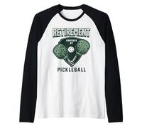 Divertido Jugador de Pickle Ball Jubilado Hombres Pickleball Camiseta Manga Raglan