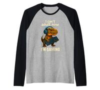 Divertido Jugador T-Rex, no Puedo ser Adulto Ahora, Estoy Jugando a un Lindo Dinosaurio Camiseta Manga Raglan
