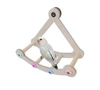 Divertido juguete de perca de pájaro: hamaca de madera giratoria segura para loros, perca interactiva para juegos | Natural Cage accesorios para cockatiels, conures, periquitos, perfecto para mascotas
