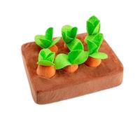 Divertido juguete interactivo de parche de zanahoria para perro con parte inferior antideslizante, juguete de peluche para masticar para aliviar el estrés