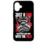 Divertido Just A Dad Who Always Came Back with The Milk Carcasa para iPhone 16 Plus