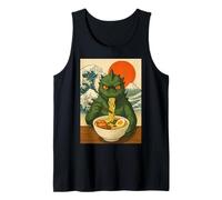Divertido Kaiju Monster Ramen Japonés Kawaii Anime Gráfico Camiseta sin Mangas