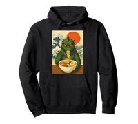 Divertido Kaiju Monster Ramen Japonés Kawaii Anime Gráfico Sudadera con Capucha